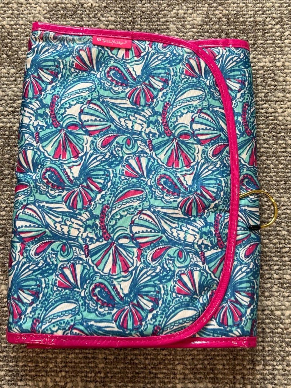 Lilly Pulitzer Blue, Pink & Teal Foldover Cosmetic Organizer
